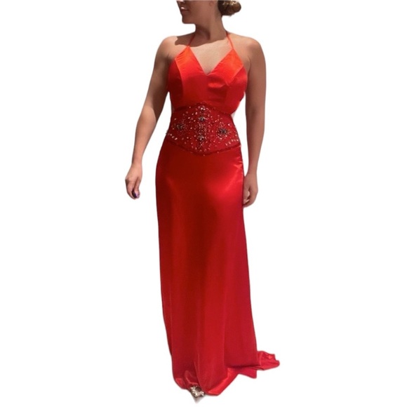 Jovani Red Silk Gown - Picture 2 of 4